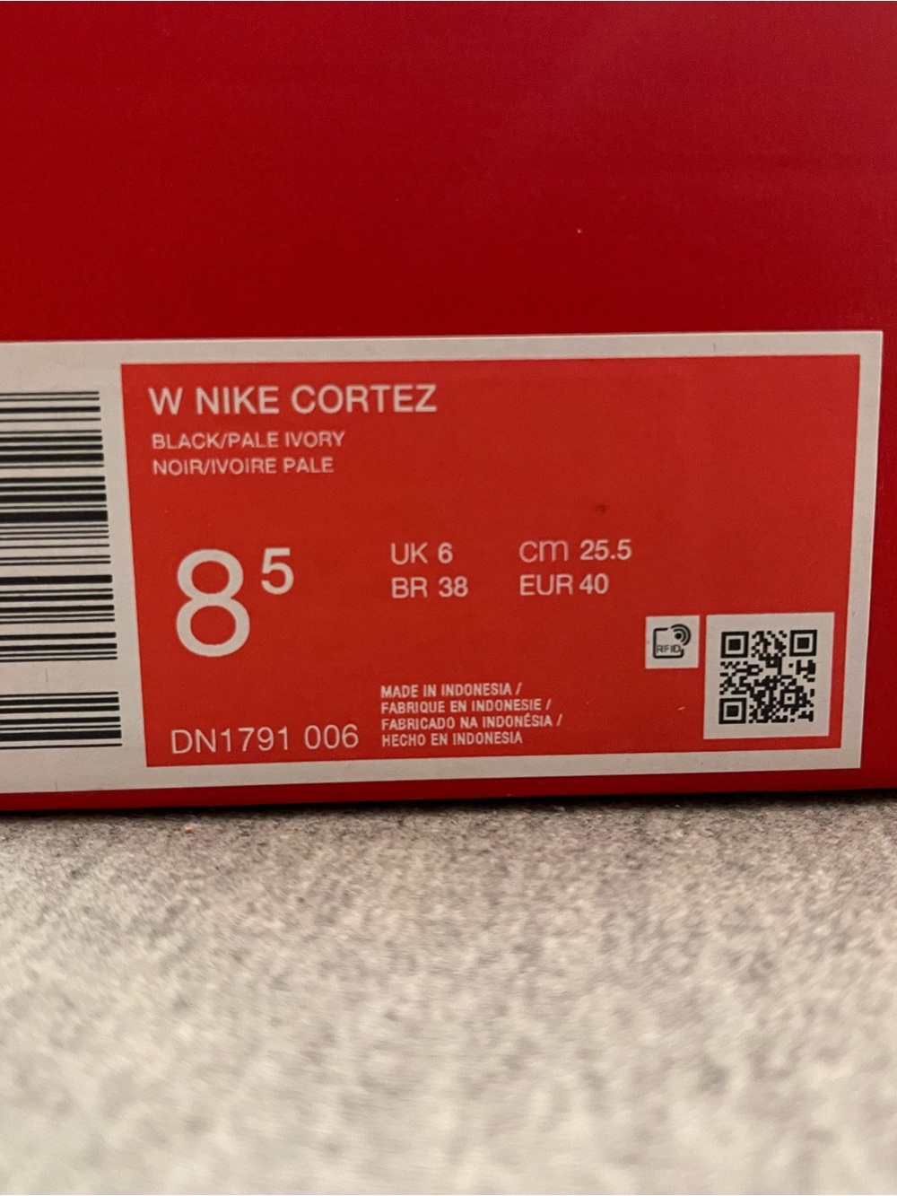 Nike Cortez Black Pale Ivory Sneaker Women's Size 8.5 DN1791-006 - Picture 11 of 11